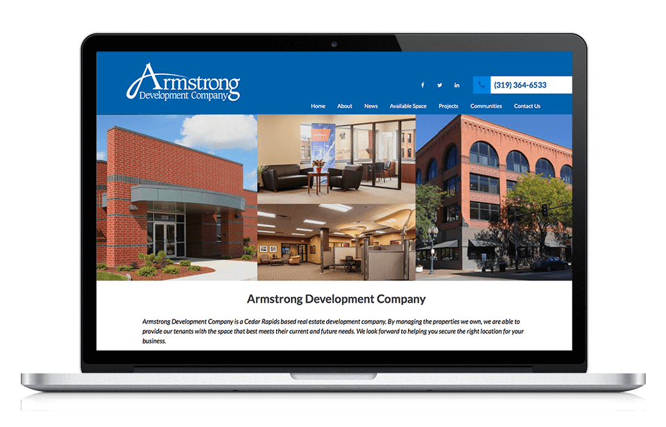 real estate website design in cedar rapids on laptop
