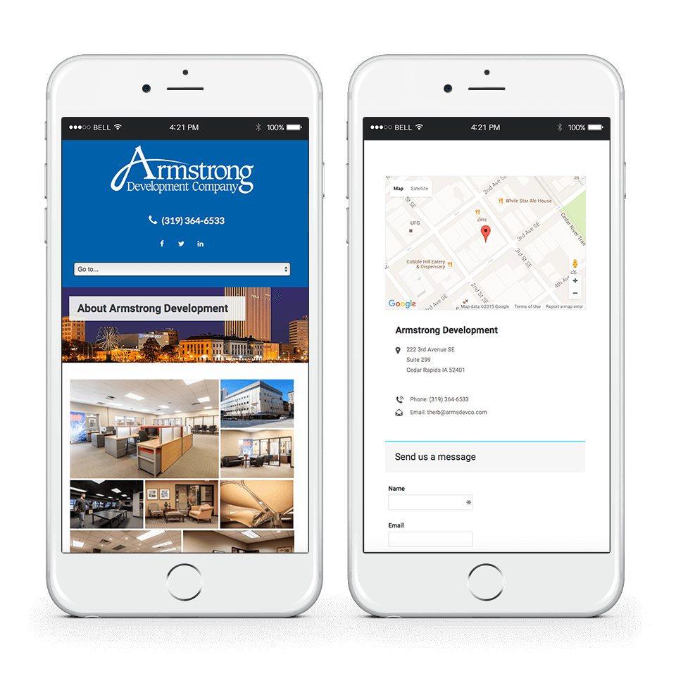 cedar rapids real estate web design on phone