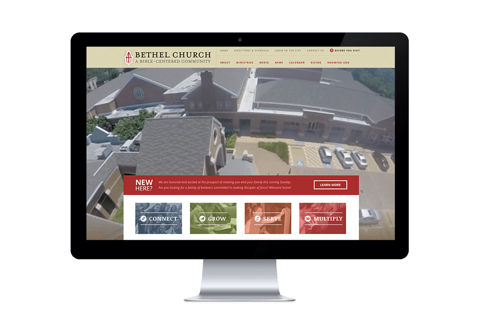 church web design on desktop